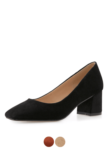 Makersluxe Shoes Kendra Women's Square Toe Suede Pumps Shoes