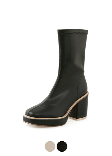 Makersluxe Shoes Fiona Women's Leather Square Toe Boots