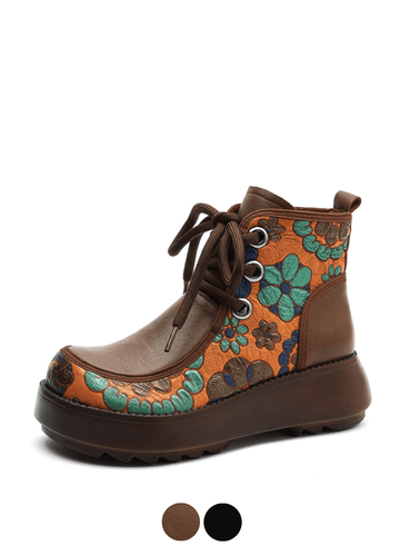 Makersluxe Shoes Enriqueta Women's Lace Up Booties