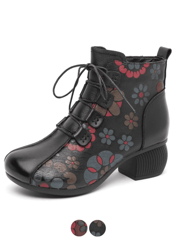 Makersluxe Shoes Magda Women's Print Ankle Boots