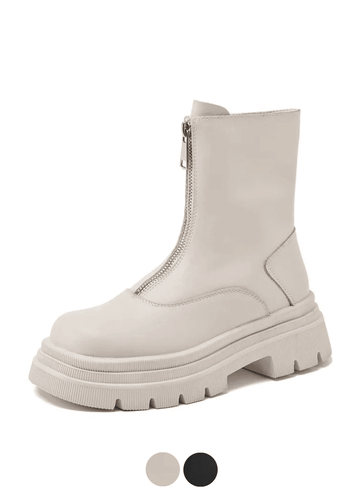 Makersluxe Shoes Pierina Women's British Style Front Zipper Boots