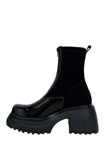 Makersluxe Shoes May Women's Patent Genuine Leather Boots