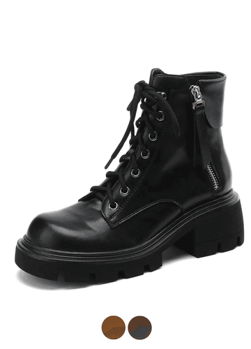 Makersluxe Shoes Macri Women's Lace-Up Fall Round Toe Boots