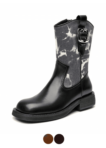Makersluxe Shoes Carlota Women's Square Toe Buckle Boots