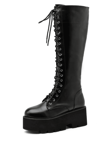Makersluxe Shoes Camila Women's Long Lace Up Boots
