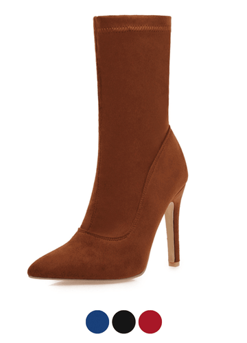 Makersluxe Shoes Nataly Women's Velvety Elastic Fall Boots