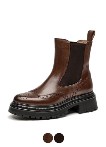 Makersluxe Shoes Barbara Women's Brogue Chelsea Boots