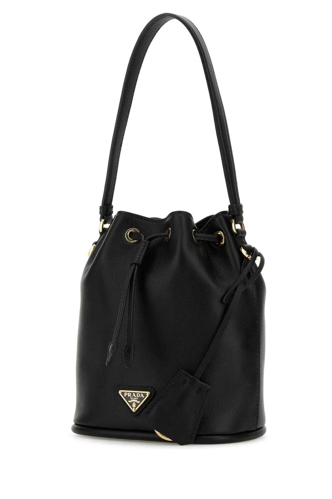 PRADA Mini Leather Bucket Handbag