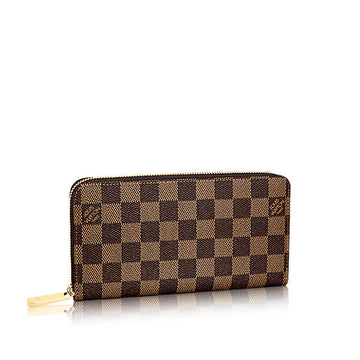 LOUIS VUITTON Long Wallet Purse N41661 Damier canvas Brown Zip Around Damier Zippy wallet mens(Unisex) Used