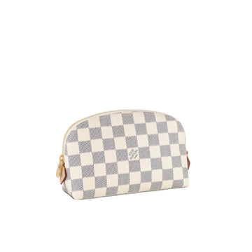 LOUIS VUITTON Pouch N60024 Damier Azur canvas, leather white Pochette Cosmetic cosmetic pouch Women Used