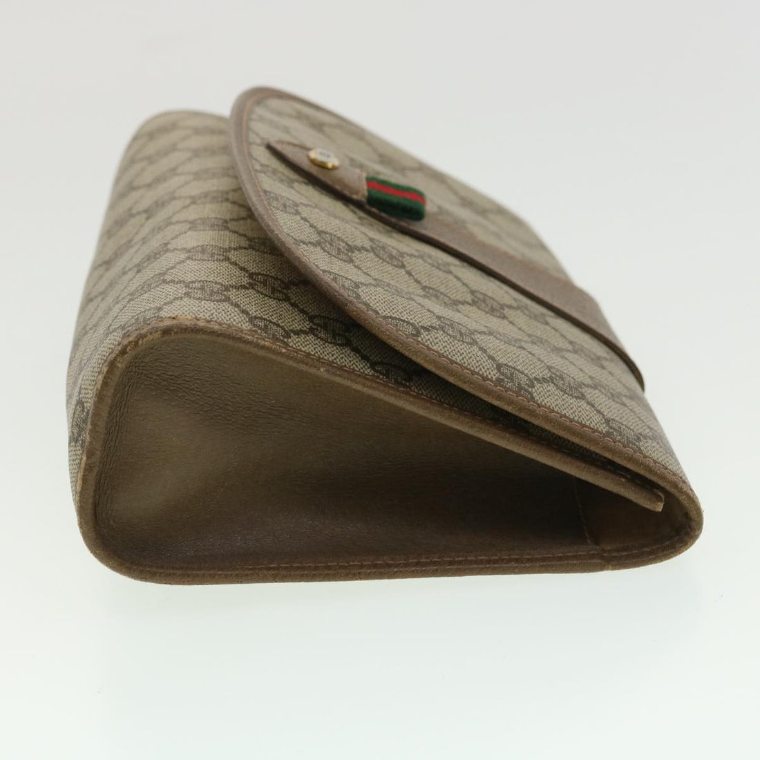 GUCCI GG Canvas Web Sherry Line Clutch Bag Beige Red Green ny139