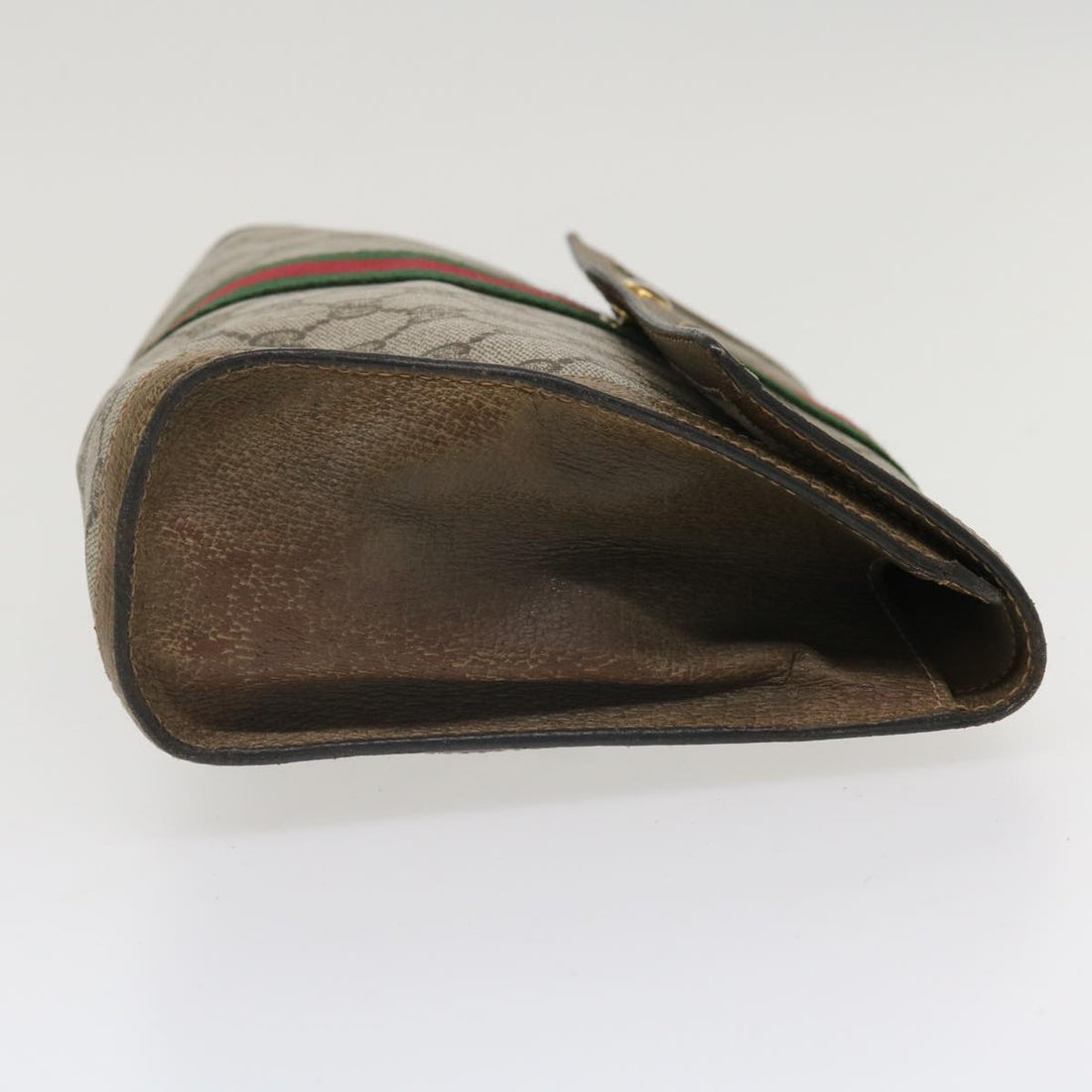 GUCCI GG Canvas Web Sherry Line Clutch Bag Beige Red Green 37-02-3839 ny155