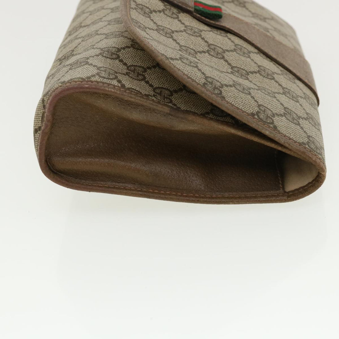 GUCCI GG Canvas Web Sherry Line Clutch Bag Beige Red Green 8901030 ny174