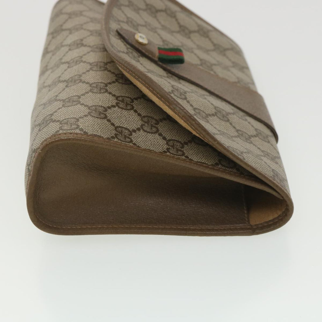 GUCCI GG Canvas Web Sherry Line Clutch Bag Beige Red Green 89.01.030 ny215