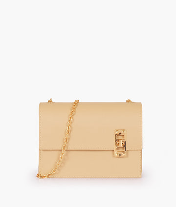 Off-white chain shoulder bag with twist lock