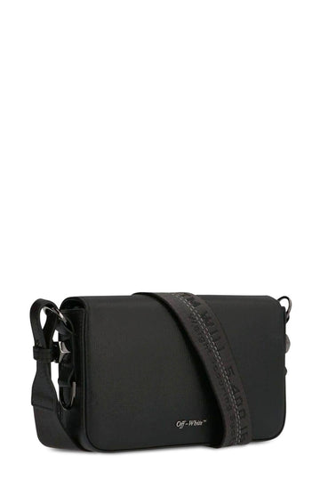 Diagonal Stripes Mini Binder Clip Bag Black