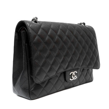 Chanel Black Caviar Double Flap Maxi w/ Gold Hardware