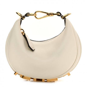 FENDI Calfskin Nano Fendigraphy Hobo Charm White Ice
