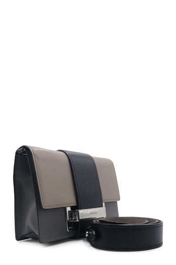 City Calf Ribbon Bag Grey Black