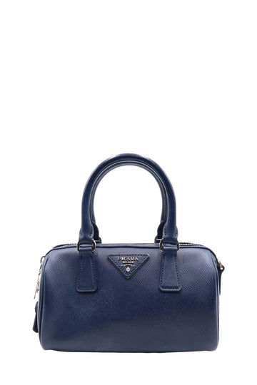 Convertible Saffiano Bowler Bag Navy