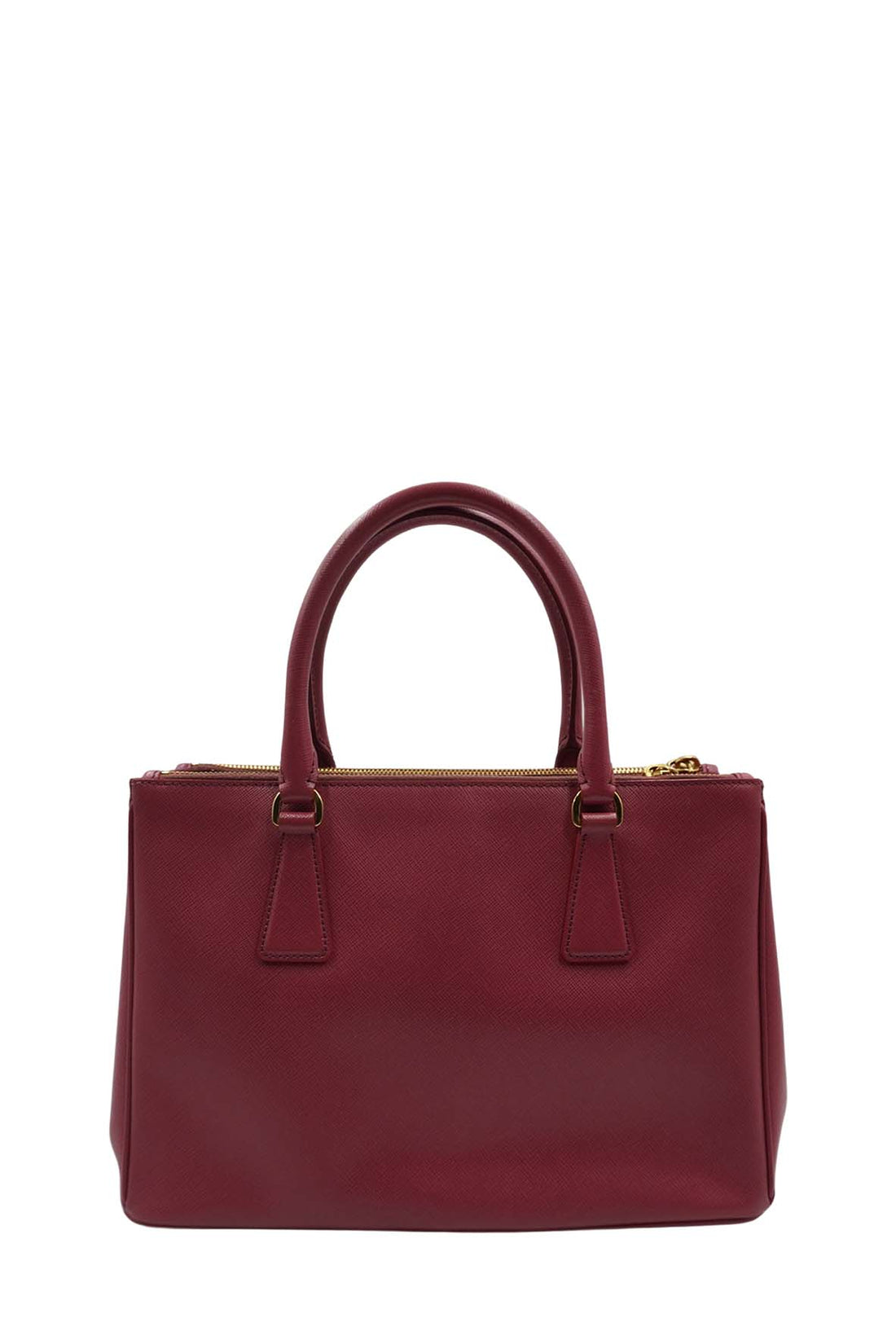 Medium Saffiano Lux Double Zip Tote Pink Red