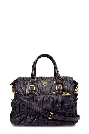 Large Nappa Gaufre Bag Black
