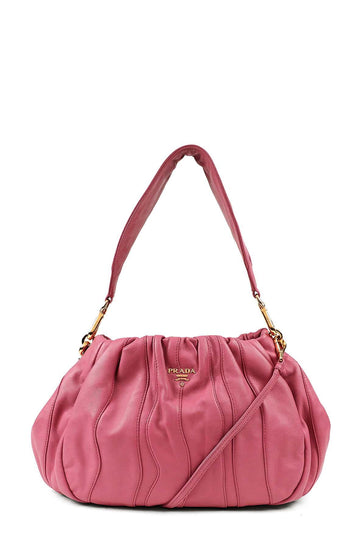 Nappa Stripes Hobo Bag Pink