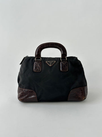 Prada Nylon Croc Handbag