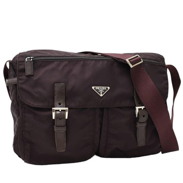 Prada Pocono Taste nylon leather Burgundy Bordeaux Large shoulder bag