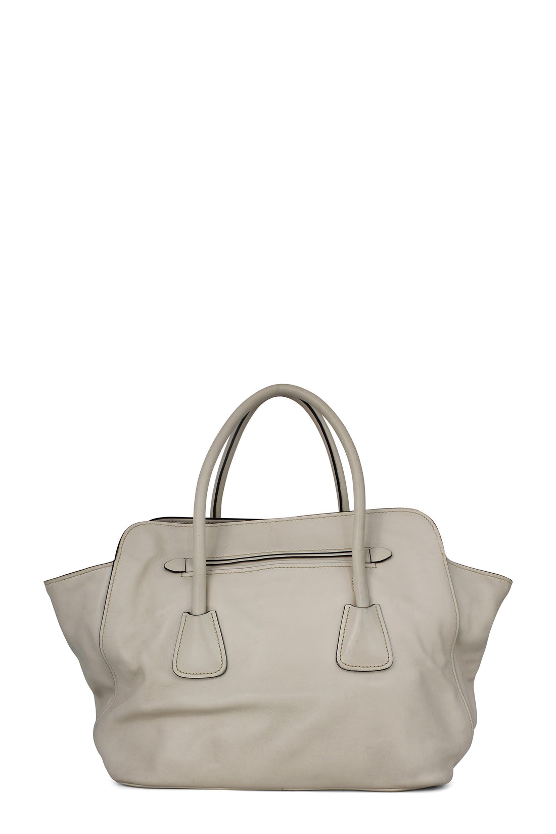 Soft Calf Shopping Tote White