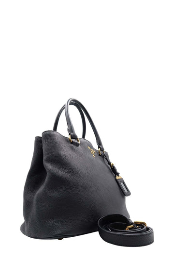 Vitello Daino Tote Bag Black