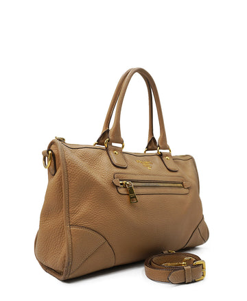 Vitello Daino Convertible Tote Tan