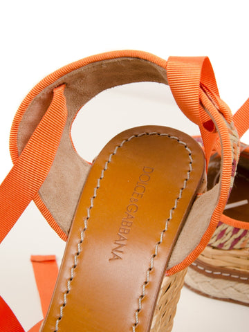 Orange Basket Weave Wedges