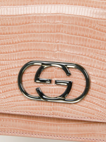 Pale Pink Lizard Shoulder Bag