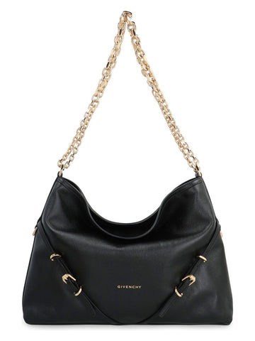 VOYOU CHAIN LEATHER SHOULDER BAG