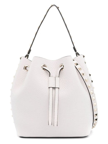 ROCKSTUD LEATHER BUCKET BAG