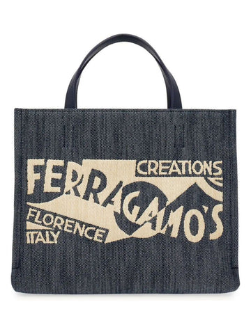 SMALL VENNA TOTE BAG IN DENIM
