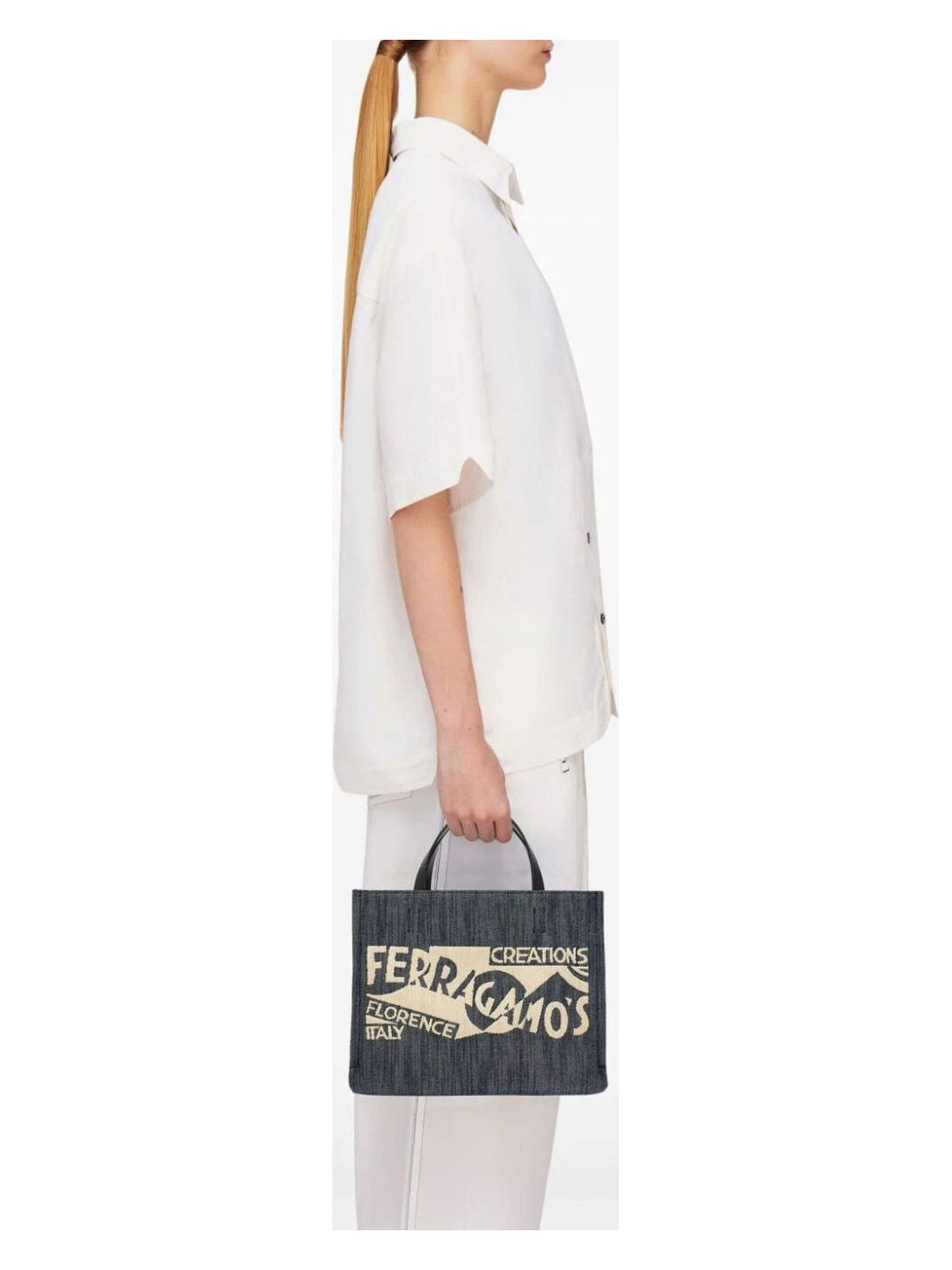 SMALL VENNA TOTE BAG IN DENIM