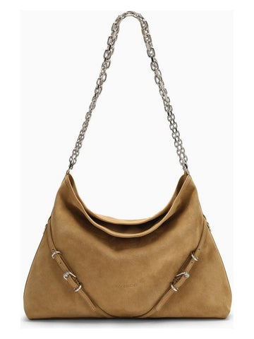 MEDIUM VOYOU CHAIN BAG IN HAZEL SUEDE