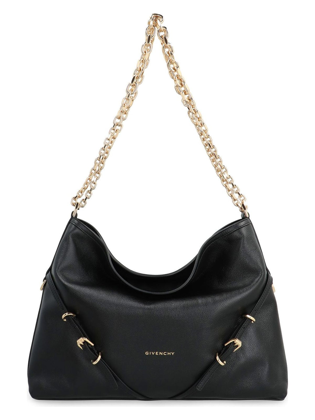 VOYOU CHAIN LEATHER SHOULDER BAG