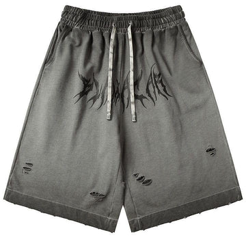 Makersluxe® Street Style Gothic Letter Print Shorts