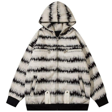 Makersluxe® Thicken Zip Up Hoodie Tie Dye