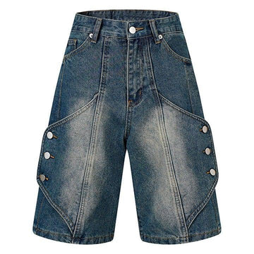 Makersluxe® Unique Denim Shorts Side Button