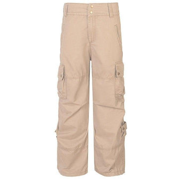 Makersluxe® Khaki Elastic Waist Cargo Jeans