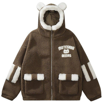 Makersluxe® Teddy Hooded Jacket Bear Ears