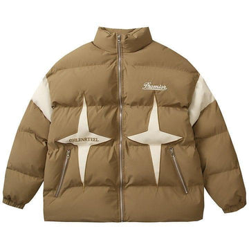 Makersluxe® Thicken Winter Coat Color Block Star