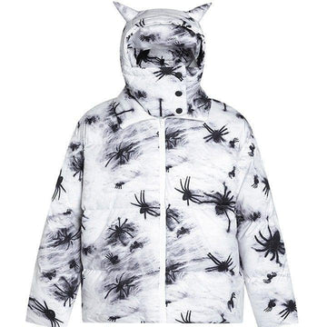 Makersluxe® Spider Puffer Jacket Removable Hat