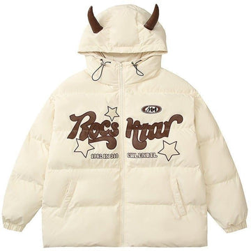 Makersluxe® Star Puffer Winter Coat with Horn