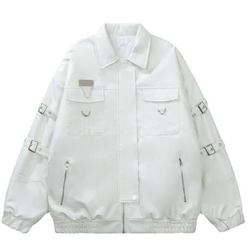 Makersluxe® Stylish Leather Jacket with Blelt