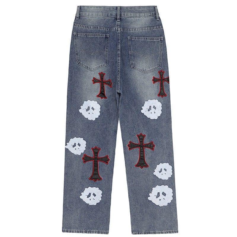 Makersluxe Distressed Jeans Cross and Ghost